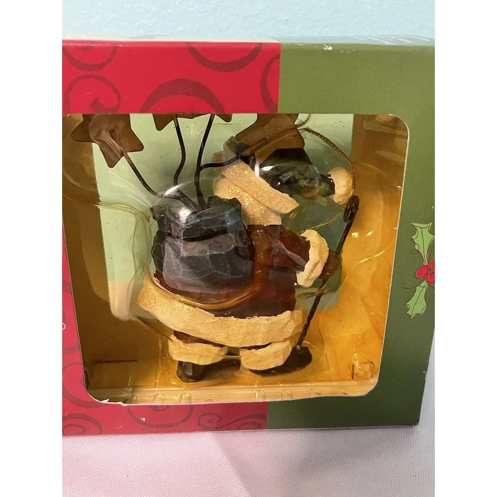 Costco Whimsical Christmas Ornament Santa‎ Claus Stars Noel w/Box
